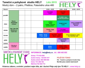 Letní rozvrh Přeštice