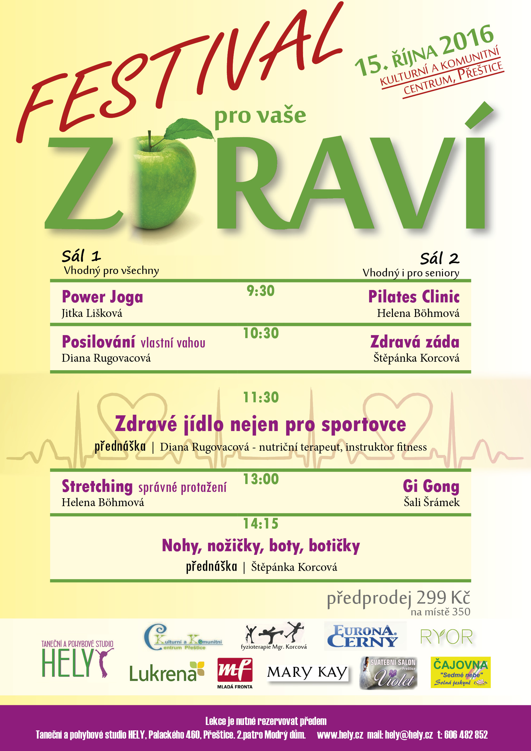 Festival Zdraví v Přeštících zdraví a cvičení Přeštice