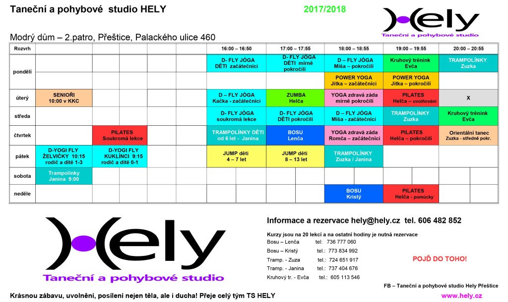 Přeštice cvičení joga, pilates, kruhový trénink, bosu, trampolínky, děti